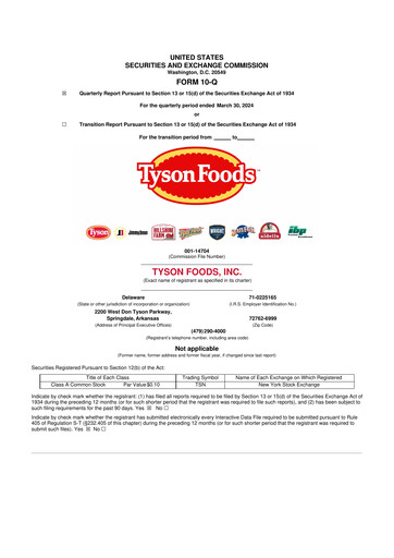 Thumbnail Tyson Foods
 10-Q Quarterly Report FY2024 
