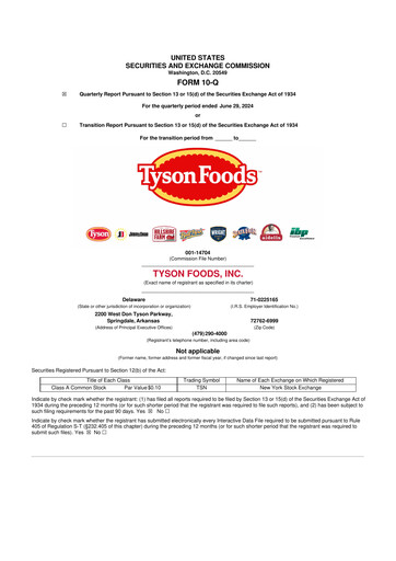Thumbnail Tyson Foods
 10-Q Quarterly Report FY2024 