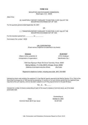 Thumbnail United Airlines Holdings
 10-Q Quarterly Report FY 