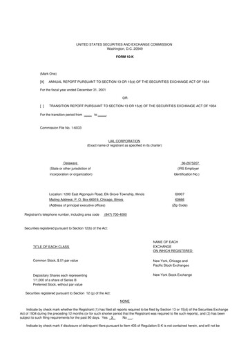 Miniature United Airlines Holdings
 10-K Rapport annuel 2002