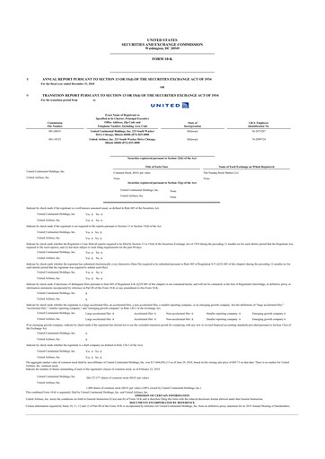 Thumbnail United Airlines Holdings
 10-K Annual Report 2018