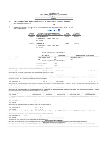 Thumbnail United Airlines Holdings
 10-K Annual Report 2019