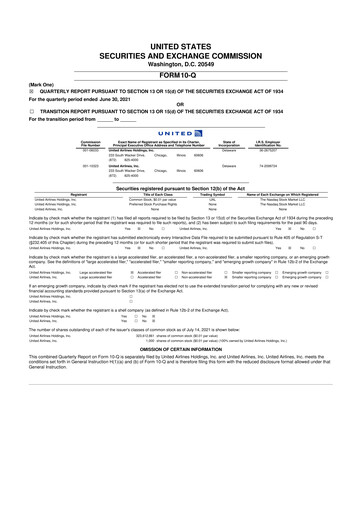 Thumbnail United Airlines Holdings
 10-Q Quarterly Report FY2021 