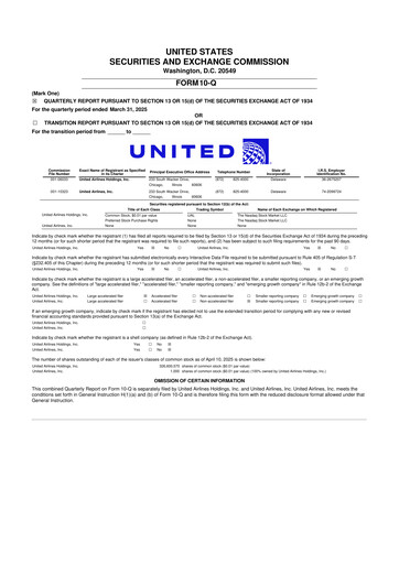 Thumbnail United Airlines Holdings
 10-Q Quarterly Report FY2025 