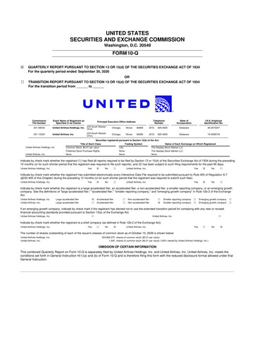 Miniature United Airlines Holdings
 10-Q Rapport trimestriel 2026 Q3