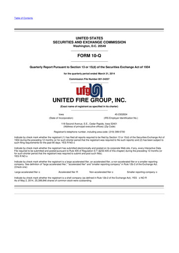Thumbnail United Fire Group 10-Q Quarterly Report FY2014 