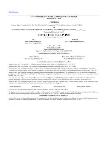 Thumbnail United Fire Group 10-K Annual Report 2016