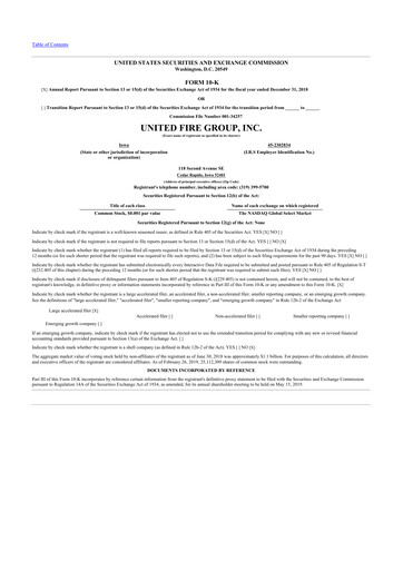 Thumbnail United Fire Group 10-K Annual Report 2018