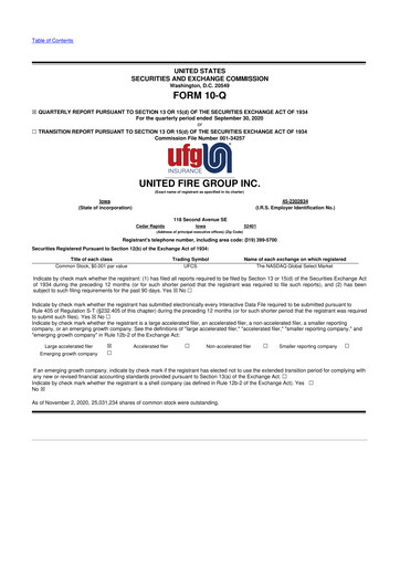 Thumbnail United Fire Group 10-Q Quarterly Report FY2020 