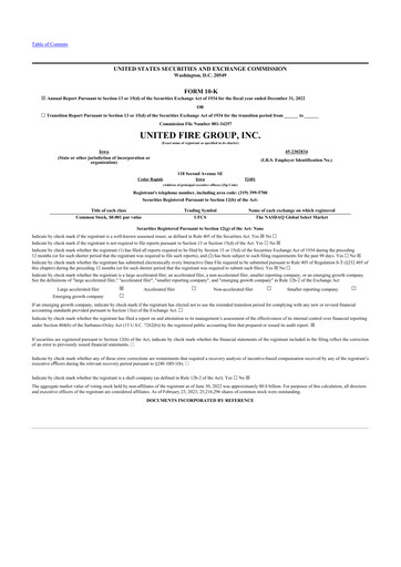 Thumbnail United Fire Group 10-K Annual Report 2022