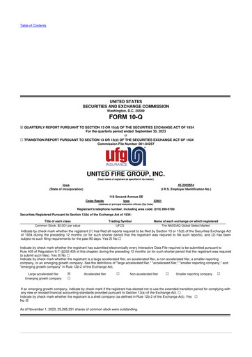 Thumbnail United Fire Group 10-Q Quarterly Report FY2023 