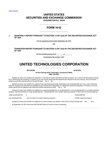 Vorschaubild RTX 10-Q Quartalsbericht 2016 