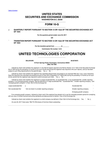 Vorschaubild RTX 10-Q Quartalsbericht 2017 