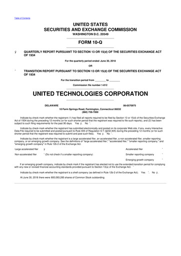 Vorschaubild RTX 10-Q Quartalsbericht 2018 