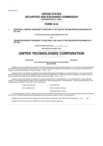 Vorschaubild RTX 10-Q Quartalsbericht 2018 