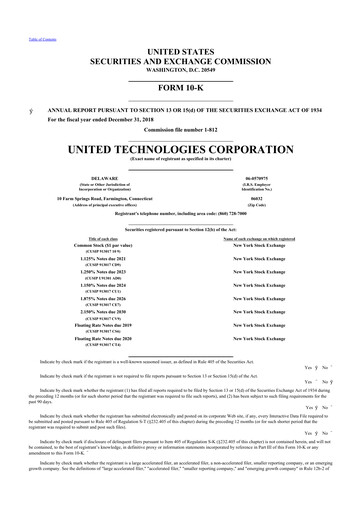 Thumbnail RTX 10-K Annual Report 2018