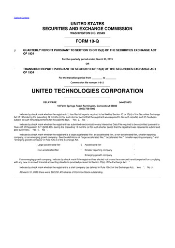 Vorschaubild RTX 10-Q Quartalsbericht 2019 