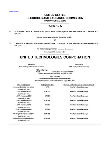 Vorschaubild RTX 10-Q Quartalsbericht 2019 
