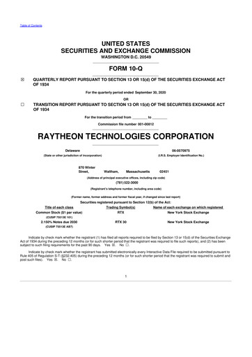 Vorschaubild RTX 10-Q Quartalsbericht 2020 