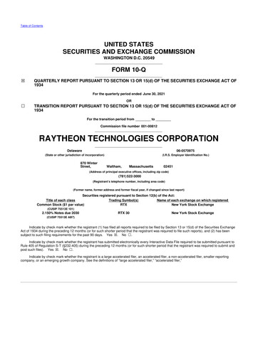Vorschaubild RTX 10-Q Quartalsbericht 2021 