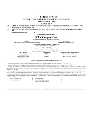 Thumbnail RTX 10-K Annual Report 2024