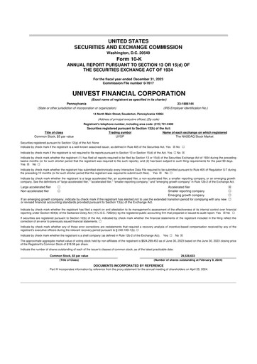 Thumbnail Univest Financial Corporation 10-K Annual Report 2023
