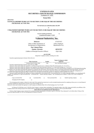 Thumbnail Valmont Industries
 10-K Annual Report 2019