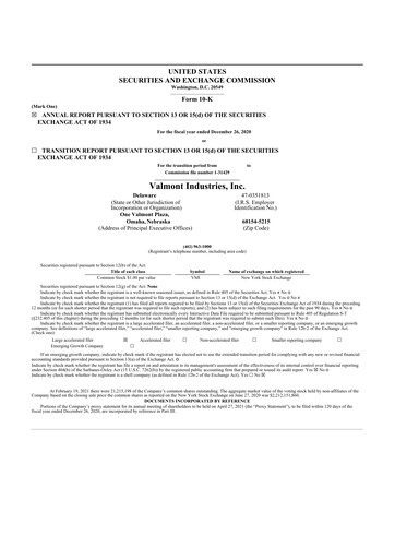 Thumbnail Valmont Industries
 10-K Annual Report 2019