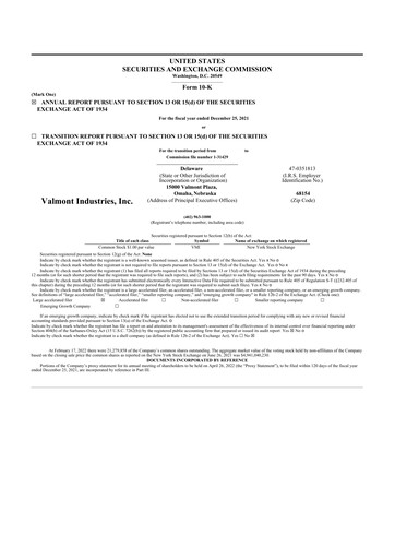 Thumbnail Valmont Industries
 10-K Annual Report 2019