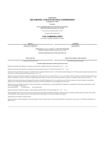 Thumbnail VSE Corporation 10-K Annual Report 