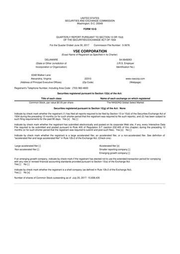 Thumbnail VSE Corporation 10-Q Quarterly Report FY2017 