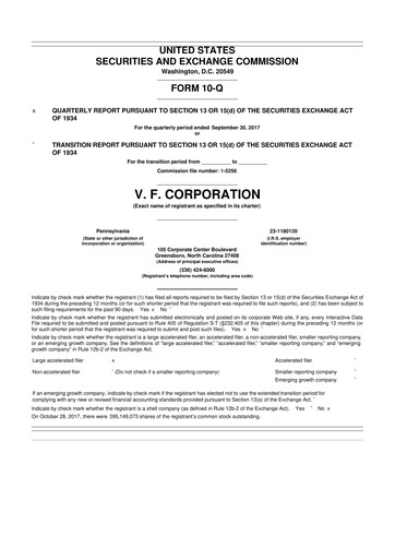 Thumbnail VF Corporation 10-Q Quarterly Report FY2017 