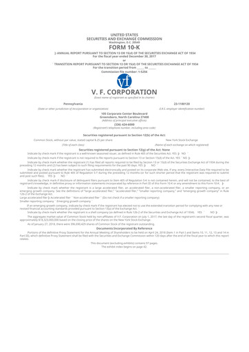 Thumbnail VF Corporation 10-K Annual Report 2017