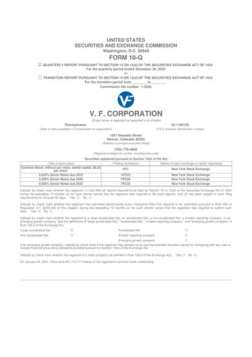 Thumbnail VF Corporation 10-Q Quarterly Report FY2021 