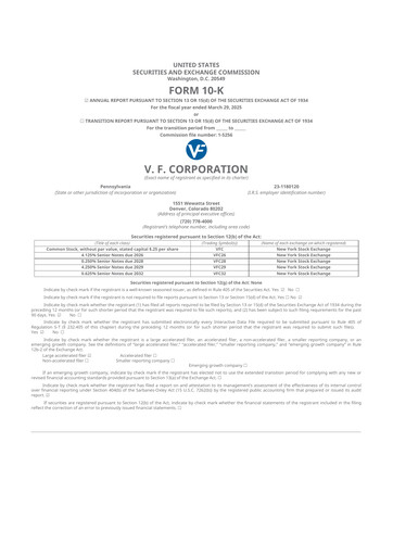 Thumbnail VF Corporation 10-K Annual Report 2025