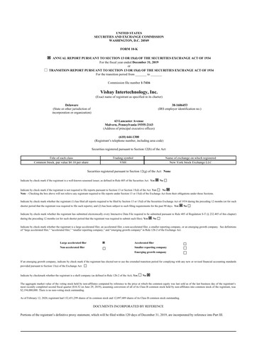 Thumbnail Vishay Intertechnology
 10-K Annual Report 2019