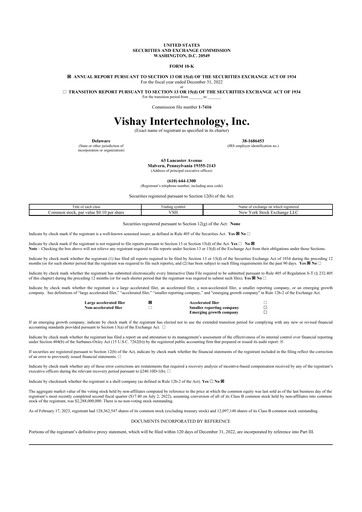 Thumbnail Vishay Intertechnology
 10-K Annual Report 2022