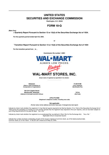 Thumbnail Walmart 10-Q Quarterly Report FY 