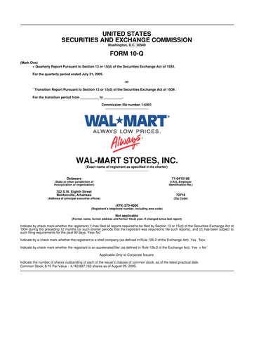 Thumbnail Walmart 10-Q Quarterly Report FY 
