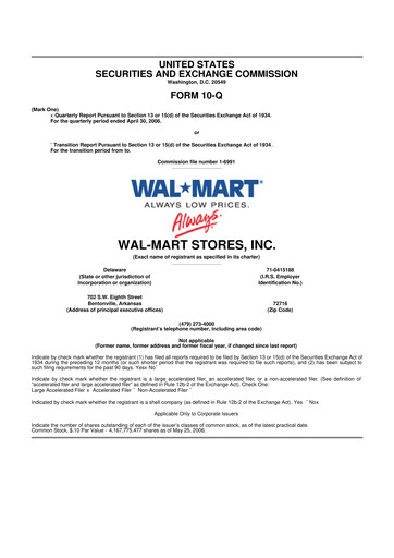 Thumbnail Walmart 10-Q Quarterly Report FY 