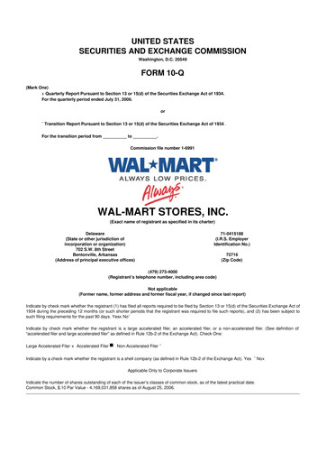 Thumbnail Walmart 10-Q Quarterly Report FY 