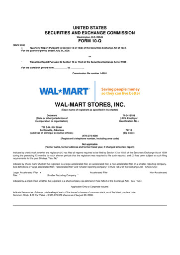Thumbnail Walmart 10-Q Quarterly Report FY 
