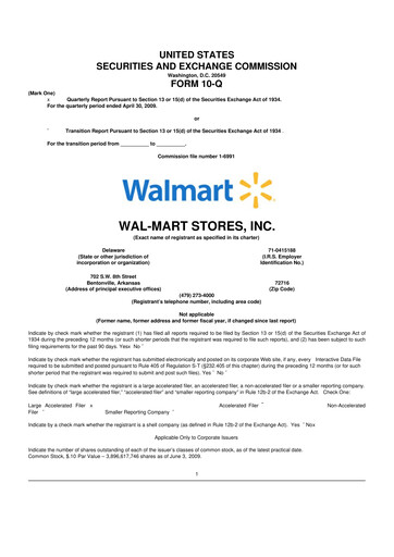 Thumbnail Walmart 10-Q Quarterly Report FY 