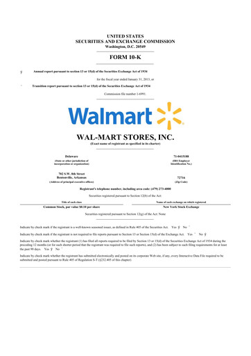 Thumbnail Walmart 10-K Annual Report 2013