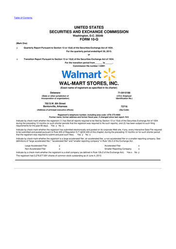 Thumbnail Walmart 10-Q Quarterly Report FY2014 
