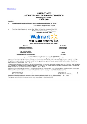 Thumbnail Walmart 10-Q Quarterly Report FY2014 