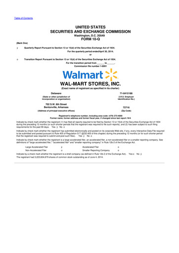 Thumbnail Walmart 10-Q Quarterly Report FY2015 