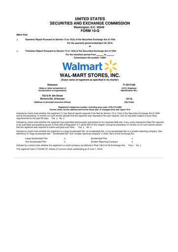 Thumbnail Walmart 10-Q Quarterly Report FY2017 
