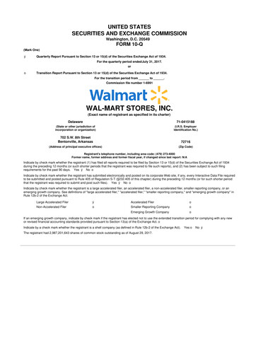 Thumbnail Walmart 10-Q Quarterly Report FY2018 