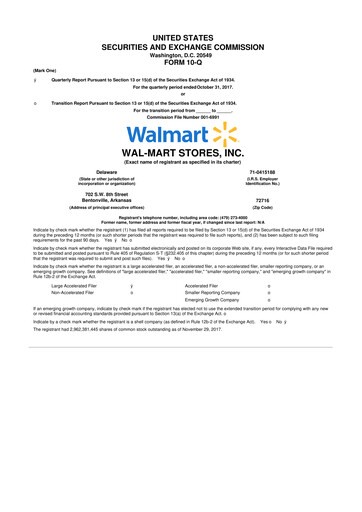 Thumbnail Walmart 10-Q Quarterly Report FY2018 